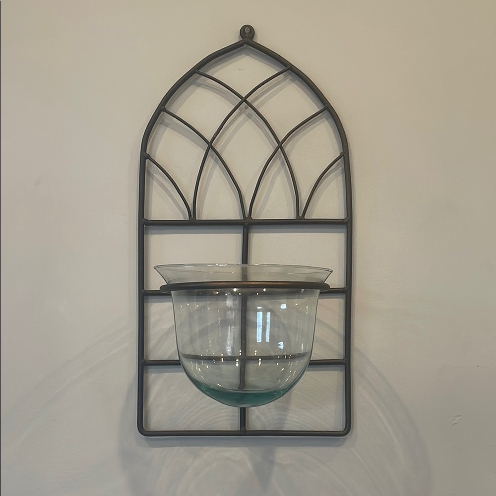 Elegant Black Wall Sconce with Glass Bowl